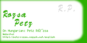 rozsa petz business card